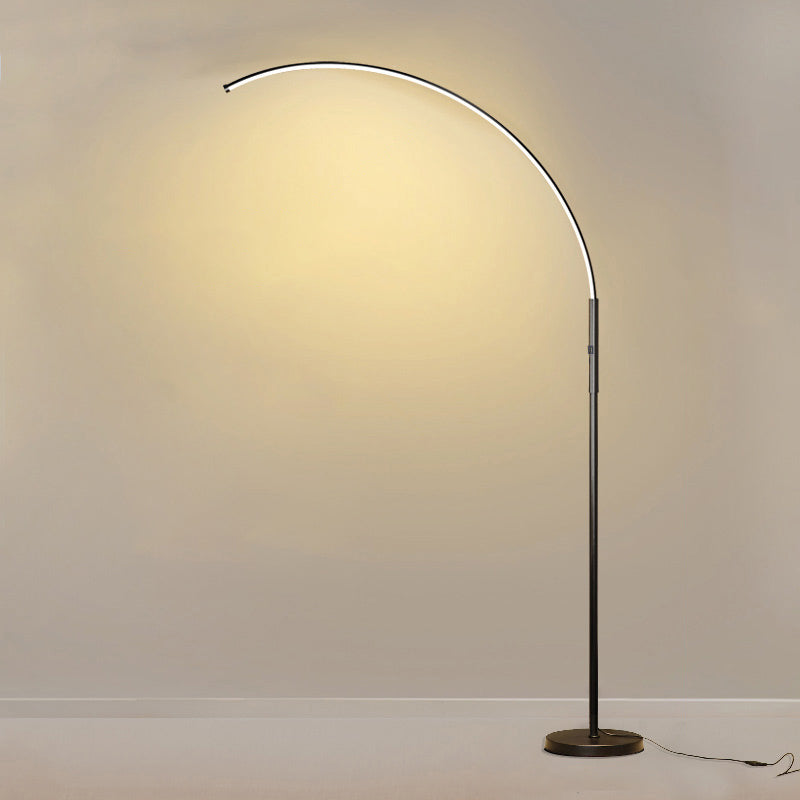 Pâch de pêche en métal clair sol léger nordique LED linéaire lampadaire pour chambre à coucher