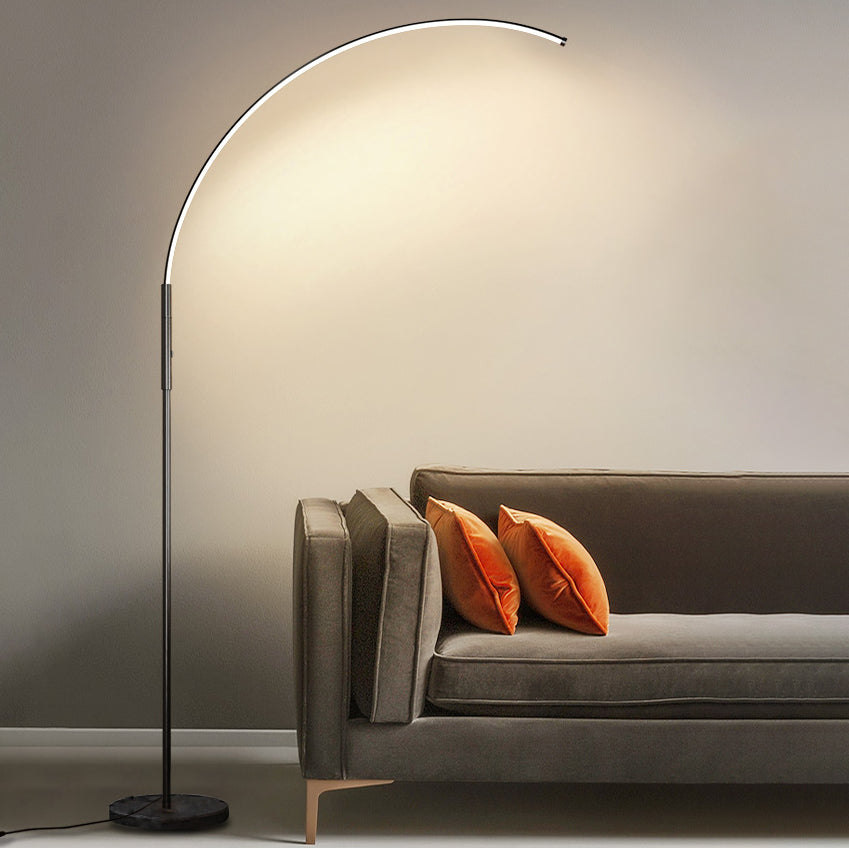 Pâch de pêche en métal clair sol léger nordique LED linéaire lampadaire pour chambre à coucher