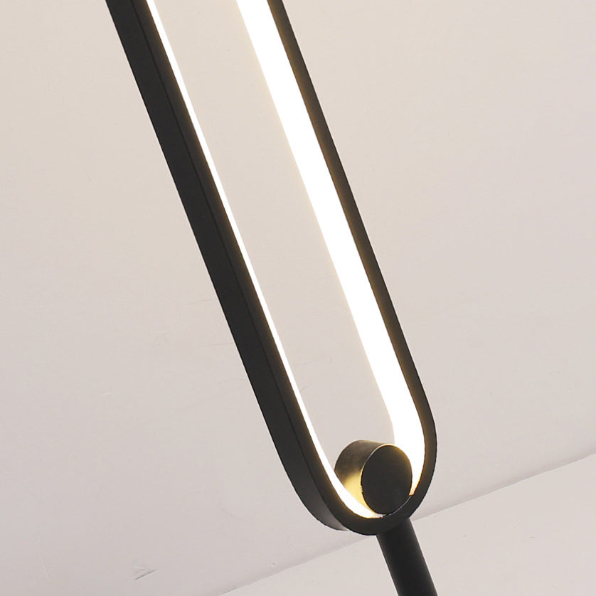 Atmosfera da letto ellittica Lampada da pavimento in metallo LED Minimalista Pavimento Luce in nero