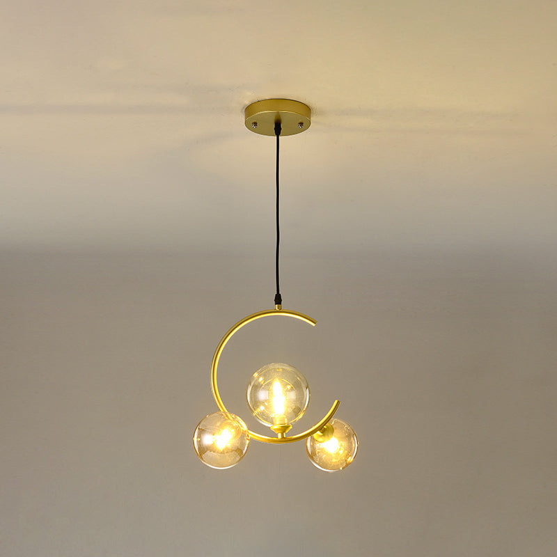 Glass Orbs Chandelier Pendant Modern Style Hanging Light Fixture for Dining Room