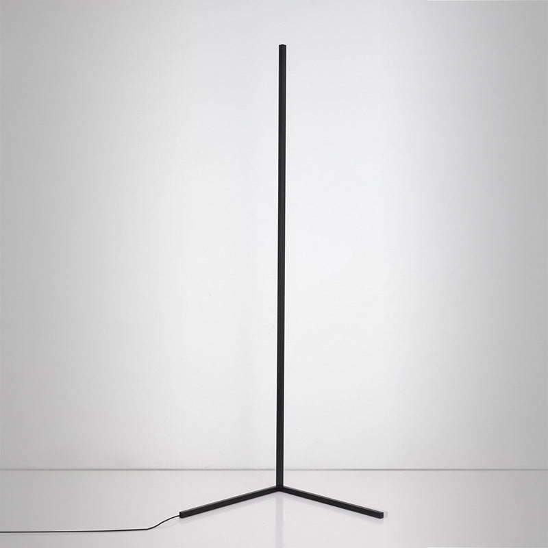 Metal Bar Shaped Corner Floor Lamp Minimalist RGB LED Floor Standing Light