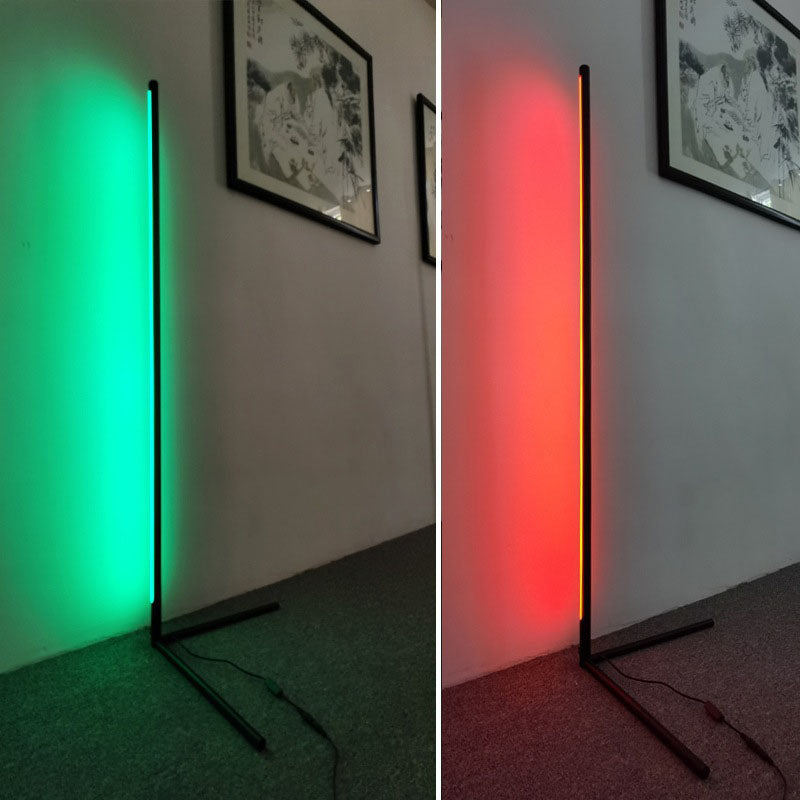 Metalen staafvormige hoek vloerlamp Minimalistisch RGB LED -vloer Standing Light