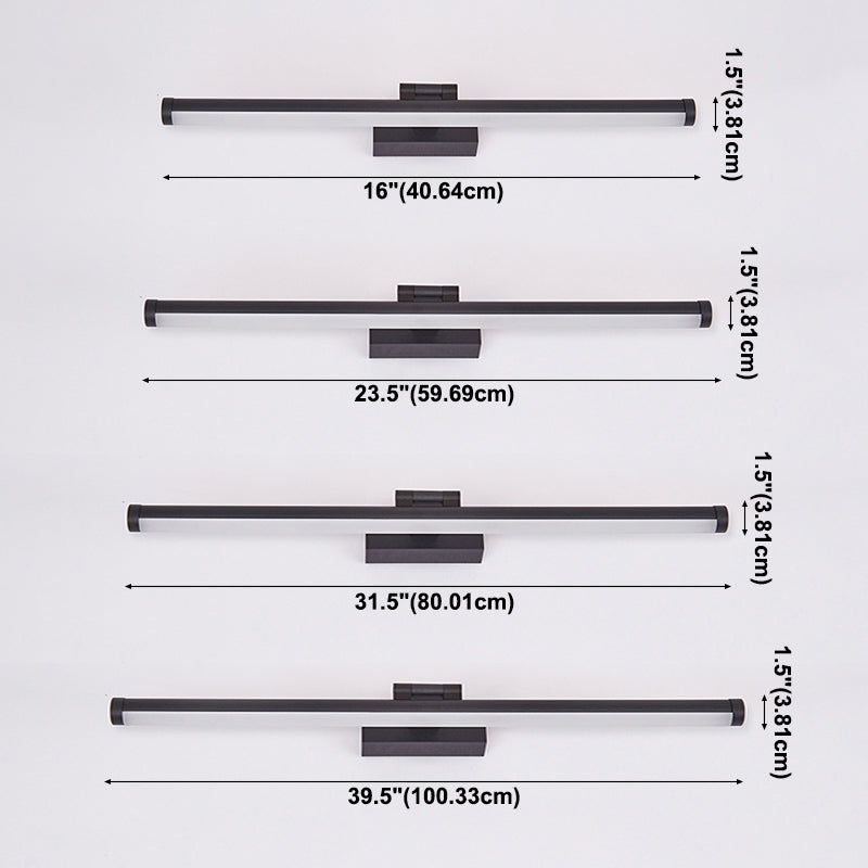 Lautres linéaires Lalls de lampe murale moderne Métal 1 luminaire d'éclairage lumineux en finition noire