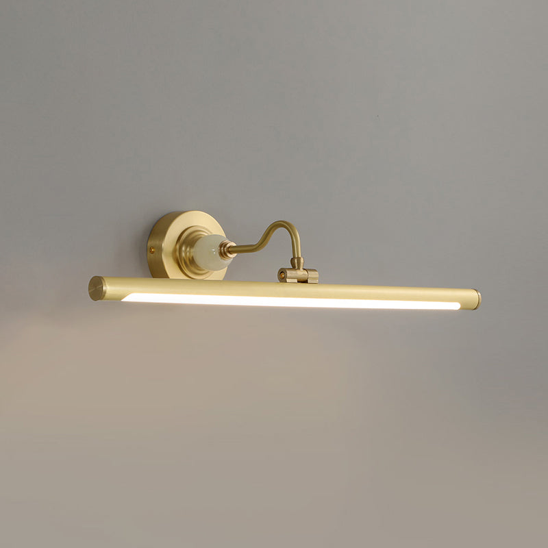 Modern Style Linear Shade Wall Sconce Metal 1 Light Sconces in Brass Finish