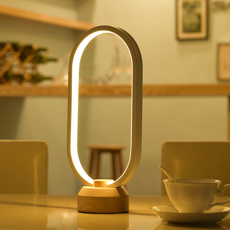 Lampe de table à 1 lumière moderne avec table linéaire de port USB pour chambre à coucher