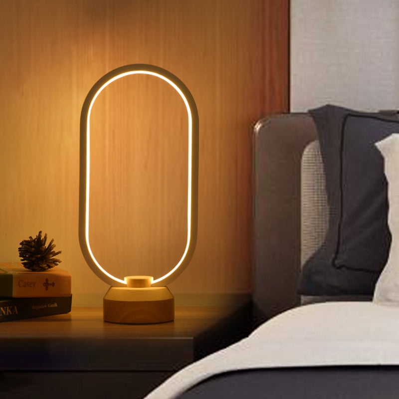 Lampe de table à 1 lumière moderne avec table linéaire de port USB pour chambre à coucher