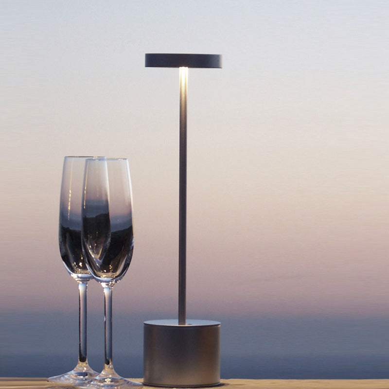 Rounded 1-Light LED Table Light with USB Port Modern Table Lamp for Bedroom