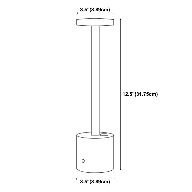 Rounded 1-Light LED Table Light with USB Port Modern Table Lamp for Bedroom