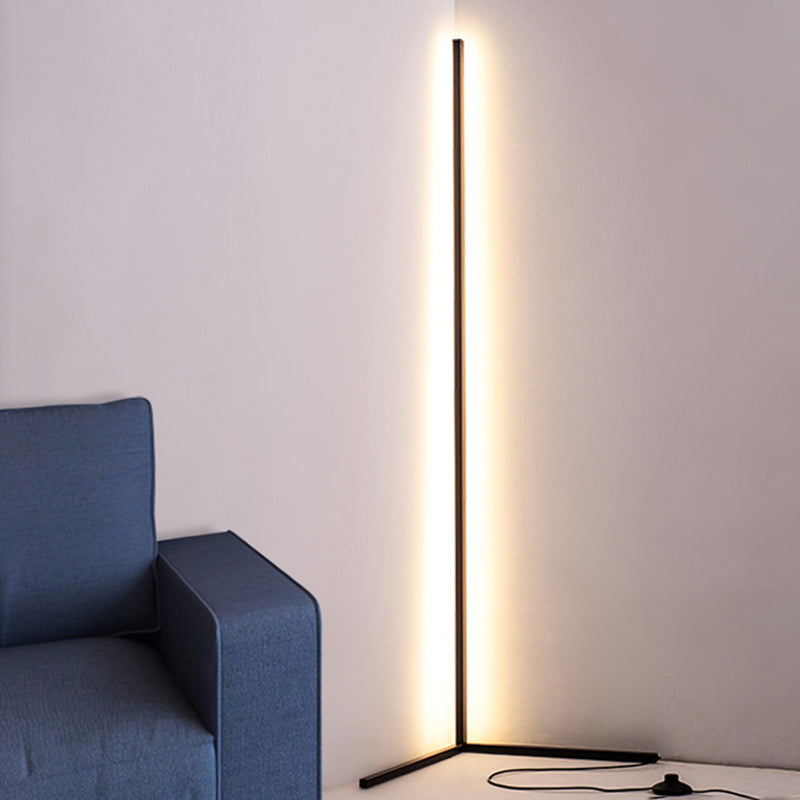 Rectilinear LED Floor Light Nordic Style Metal Living Room Corner Lamp