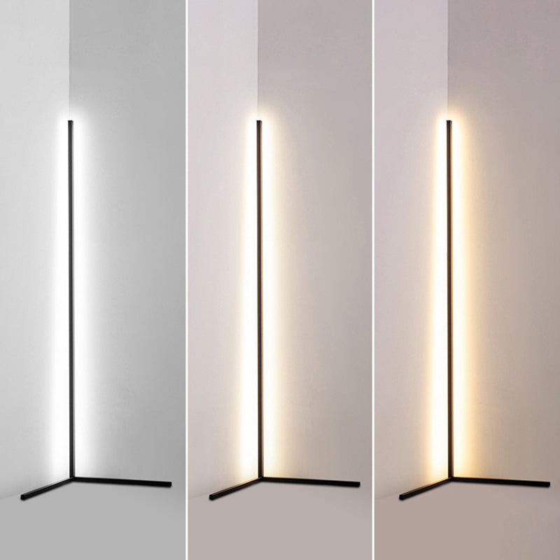 Rectilinear LED Floor Light Nordic Style Metal Living Room Corner Lamp