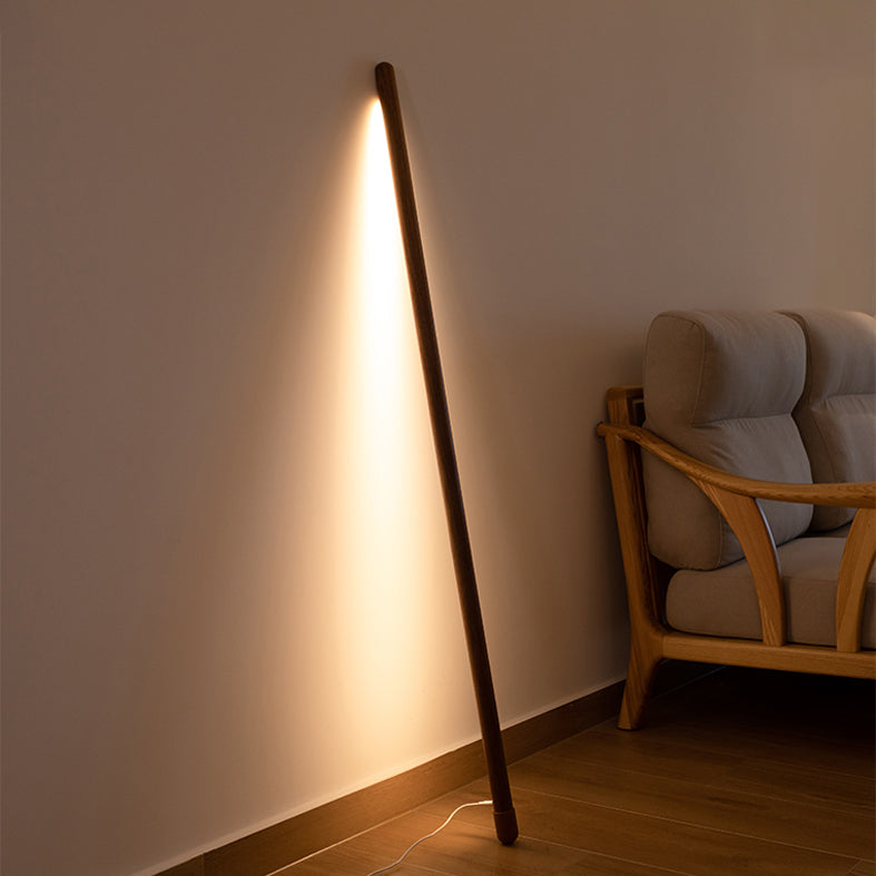 White Ashwood Linear Corner Floor Light Nordic Movable LED Standing Light