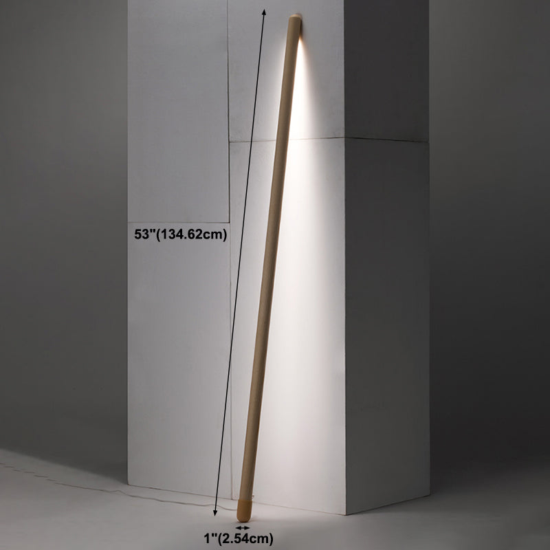 White Ashwood Linear Corner Floor Light Nordic Movable LED Standing Light