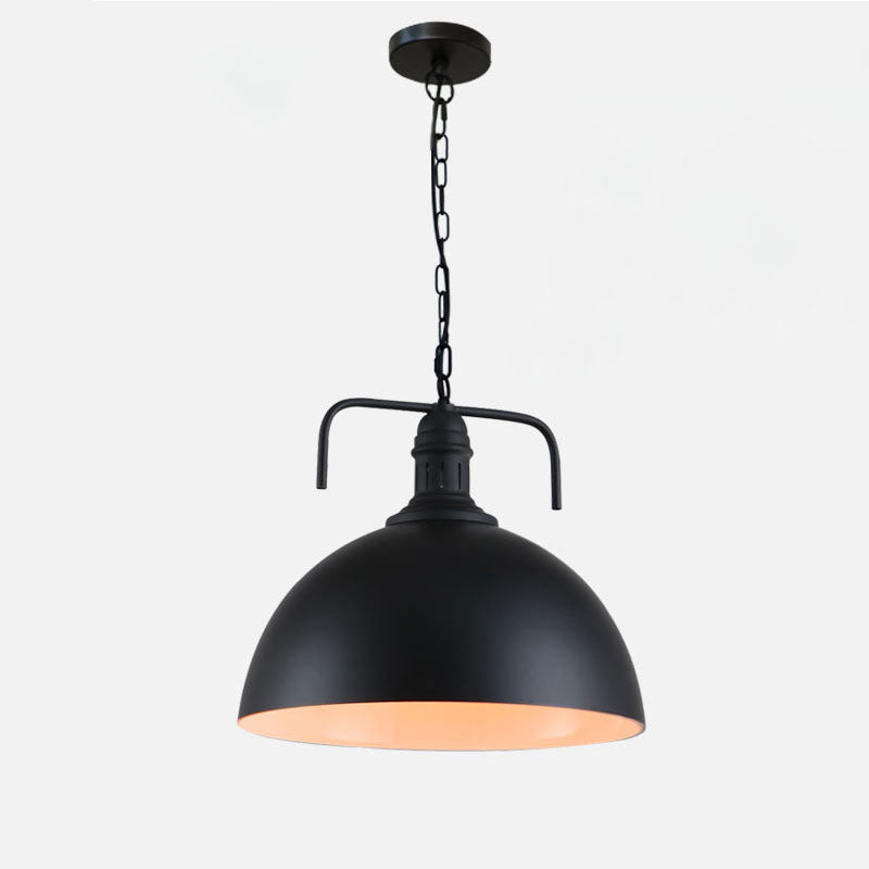 Black/Dark Brown Industrial Hanging Lamps with Dome Shade for Kitchen Restaurant