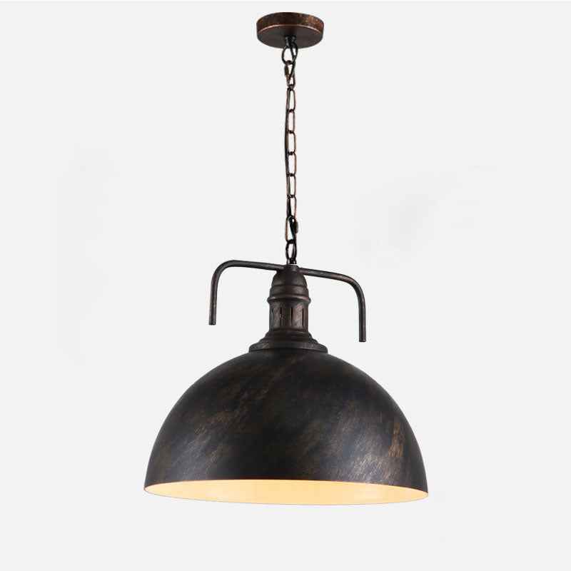 Black/Dark Brown Industrial Hanging Lamps with Dome Shade for Kitchen Restaurant