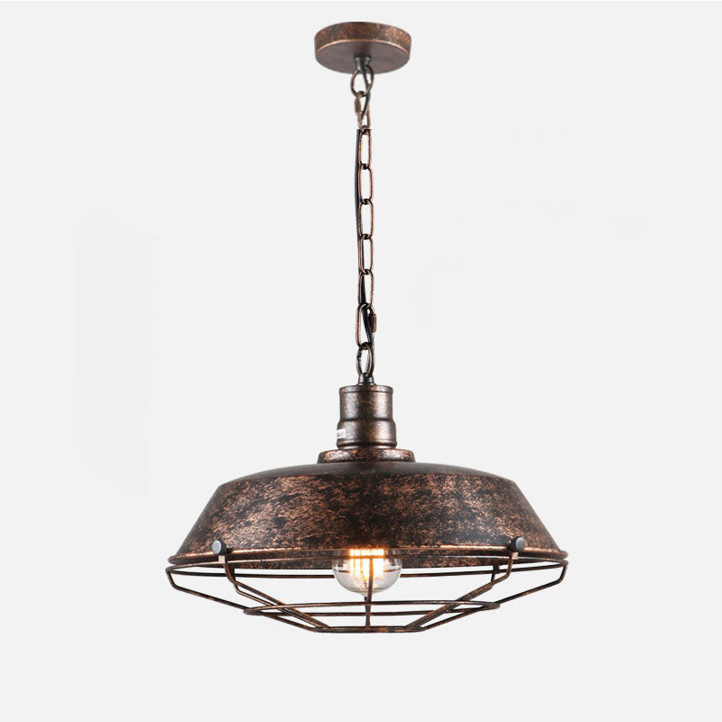 Black/Dark Brown Industrial Hanging Lamps with Dome Shade for Kitchen Restaurant