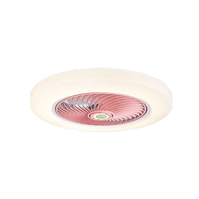 Macaron style Circular Fan Light Acrylic Bedroom LED Semi Flush Mount Light Fixture