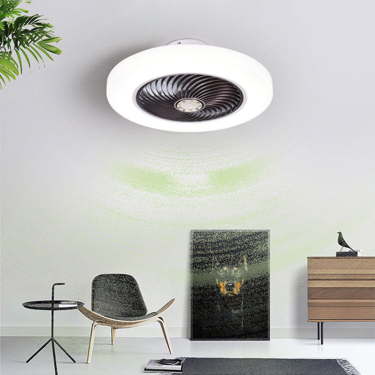 Ventilatore a led acrilico circolare ventola minimalista semi -rulli per la camera da letto