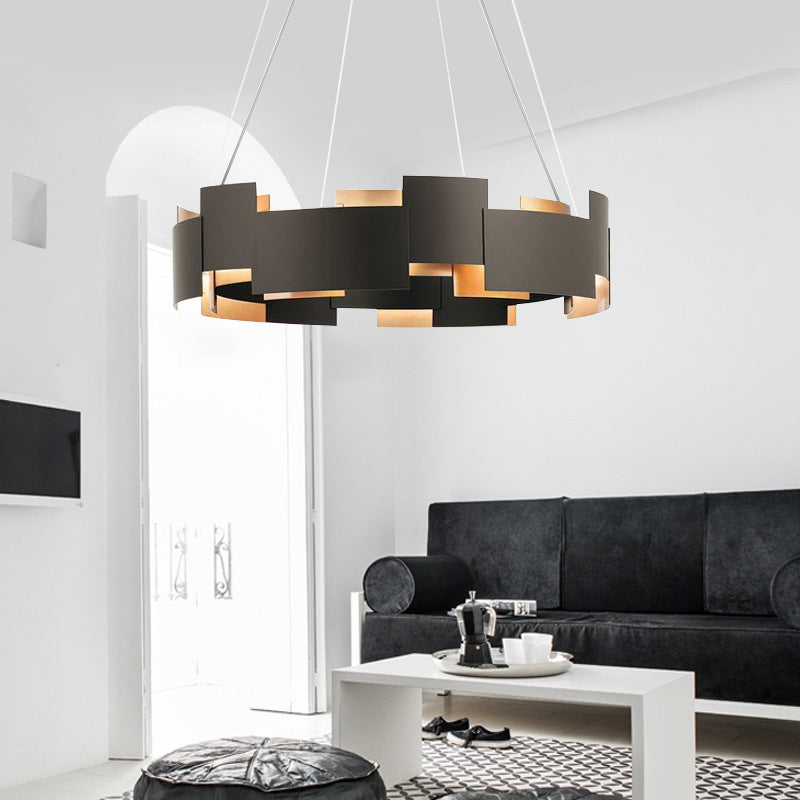 Black Creative Postmodern Metal Chandelier Light Fixtures Restaurant Cafe Hanging Chandelier