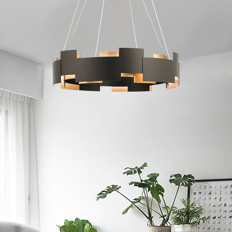 Black Creative Postmodern Metal Chandelier Light Fixtures Restaurant Cafe Hanging Chandelier