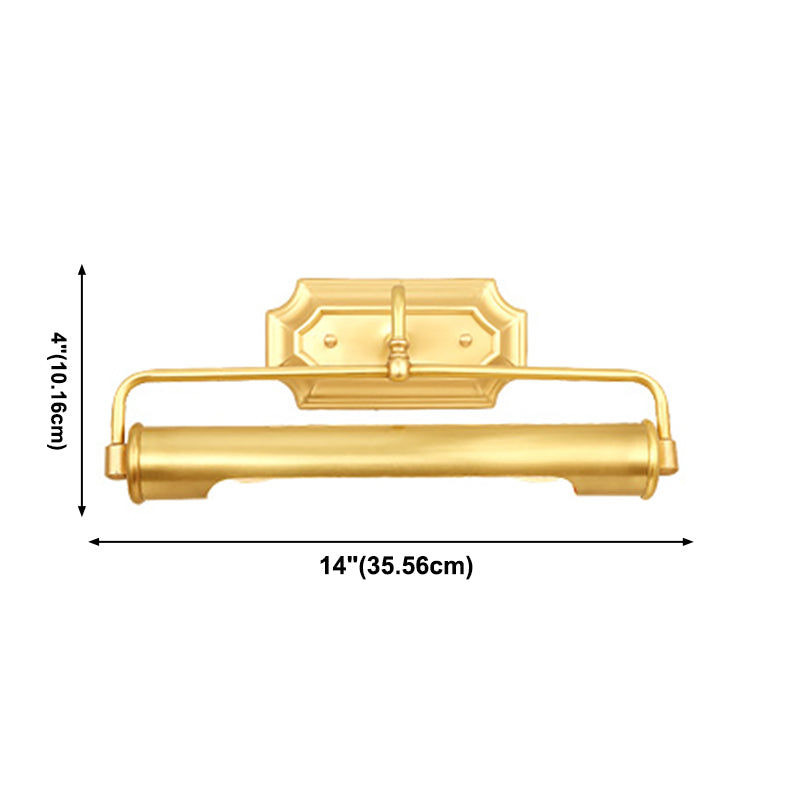 Luz de tocador de barra metálica de 14 "de larga luz de mediados de siglo de montura de pared moderna en latón