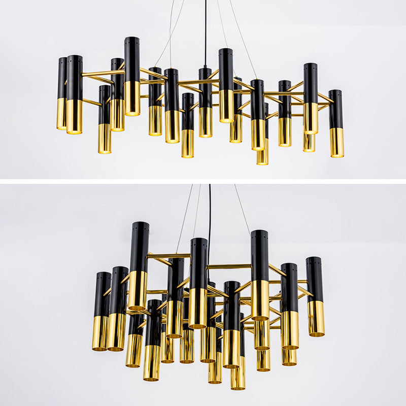 Sitting Room Postmodern Metal Chandelier Lighting Fixture Balck-gold Chandelier Pendant Light