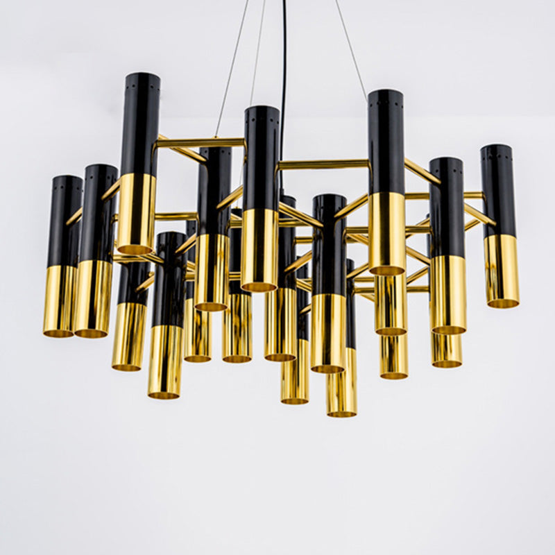 Sitting Room Postmodern Metal Chandelier Lighting Fixture Balck-gold Chandelier Pendant Light