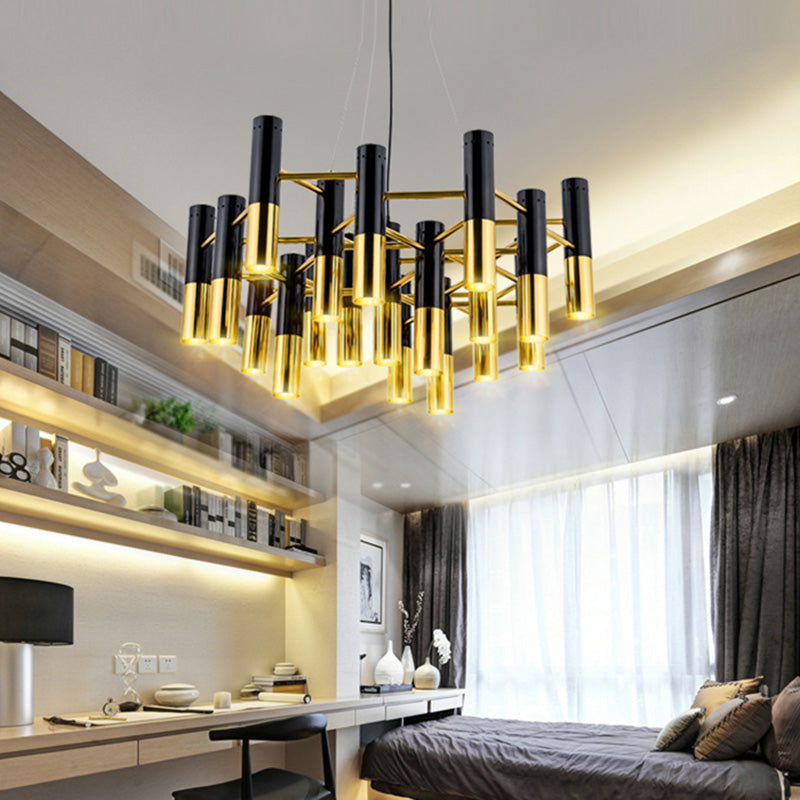 Sitting Room Postmodern Metal Chandelier Lighting Fixture Balck-gold Chandelier Pendant Light