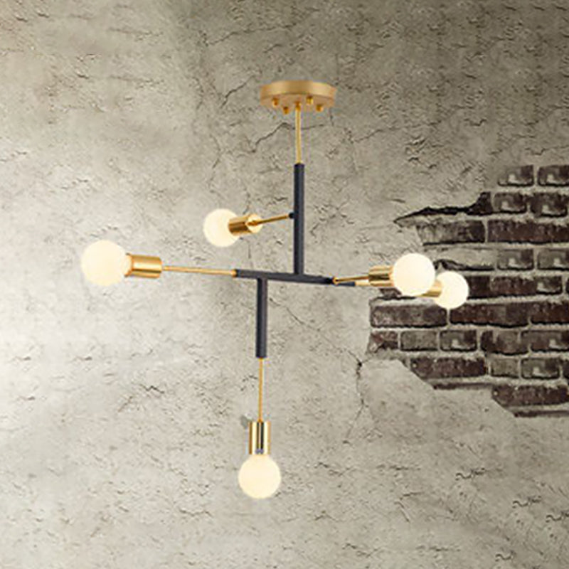 Postmoderne Postmodern Fer and Glass Chandelier Lighttures Restaurage Poulier de suspension