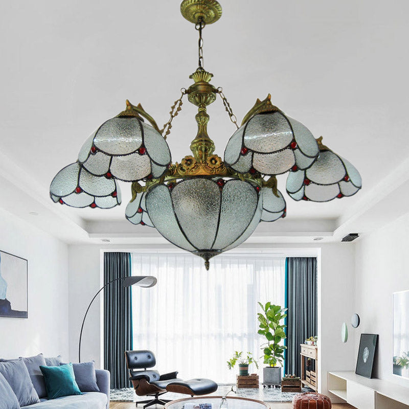 Plafond en forme de bol lampe de suspension Tiffany Tachage d'art en bronze Chandelier de plafond