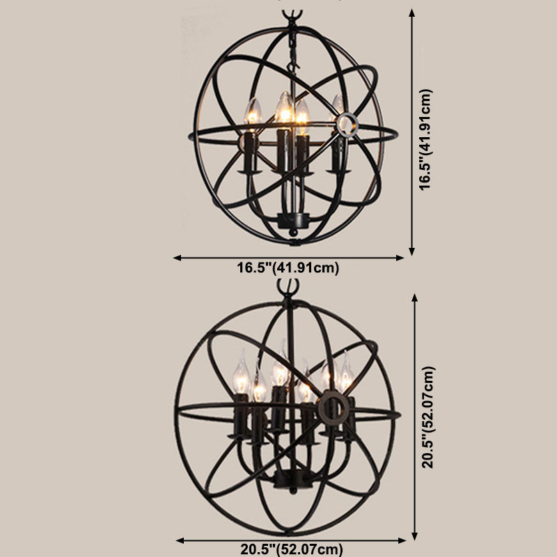 Metaal zwart kroonluchter hanglampje ronde ronde industriële plafond opgehangen armatuur