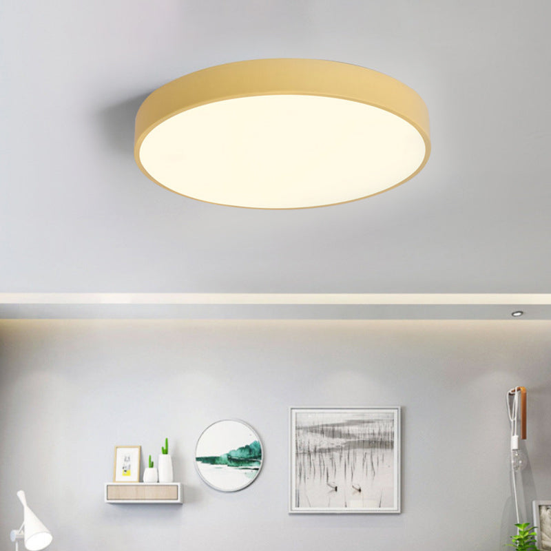 1-Light Round Shade Flush Mount Modern Simple Style Flush Mount Ceiling Light Fixtures