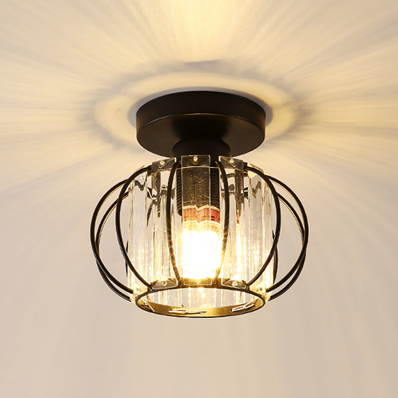 Moderne semi-spoeling lichtarmaturen 1-licht semi-spoelmontage lamp met heldere kristalschaduw