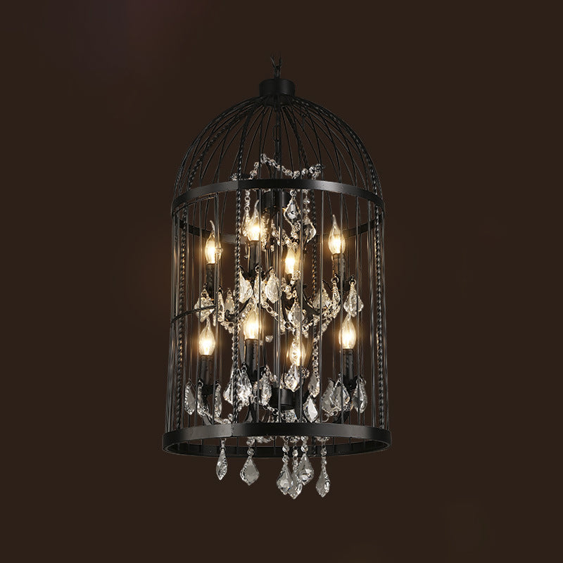 Industrial Style Chandelier Light Fixtures Iron Cage Hanging Chandelier for Restaurant