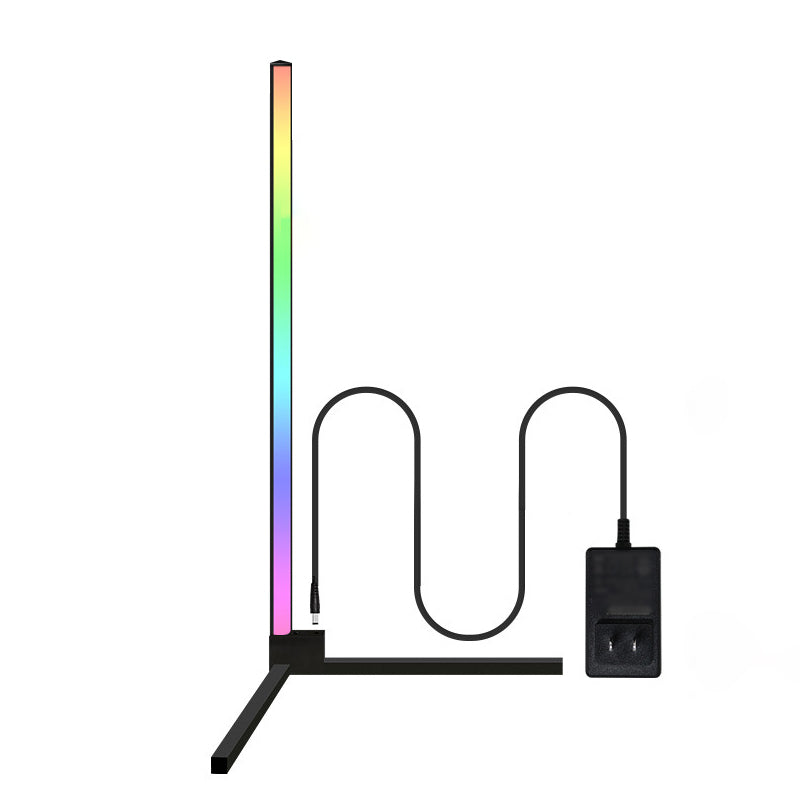 59" Tubular LED Floor Lamp Minimalist Metal Living Room RGB Atmosphere Light in Black