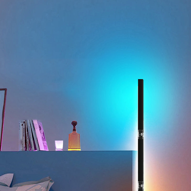 59 "Tubulaire LED -vloerlamp Minimalistisch metalen Woonkamer RGB Sfeer Licht in Zwart