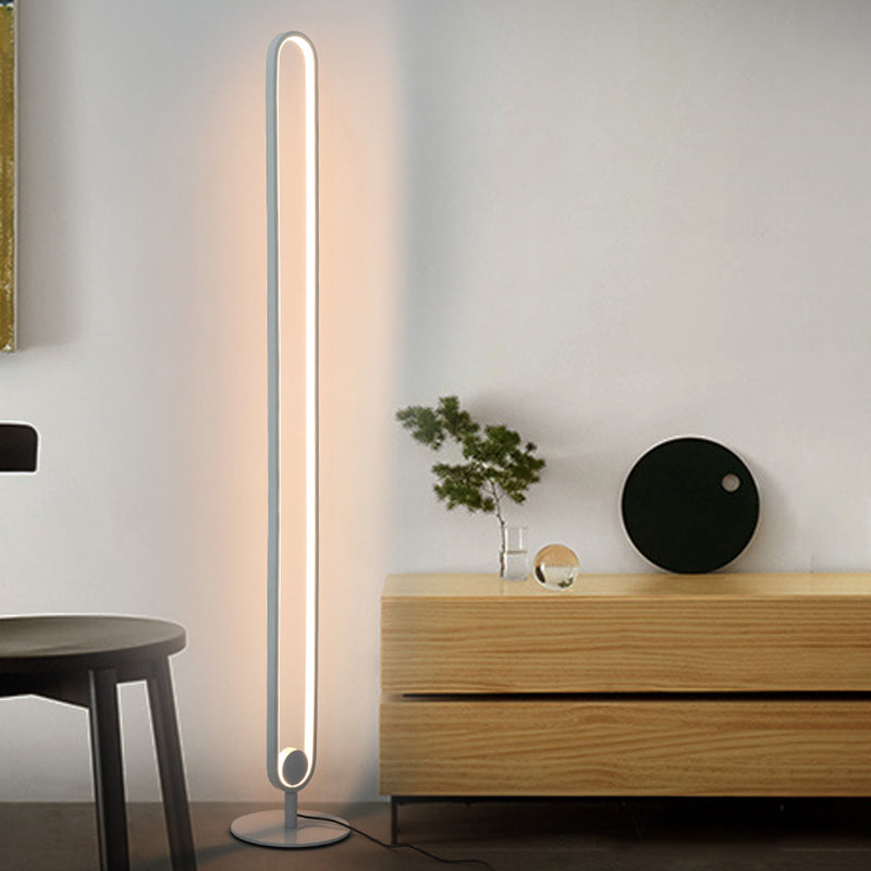 Aluminum Oblong Standing Lamp Simplicity LED Floor Light for Living Room