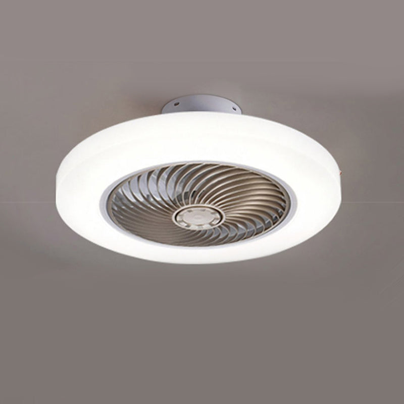 Acrylic Circular Fan Lamp Fixture Minimalism LED Semi Flush Mount Light for Bedroom