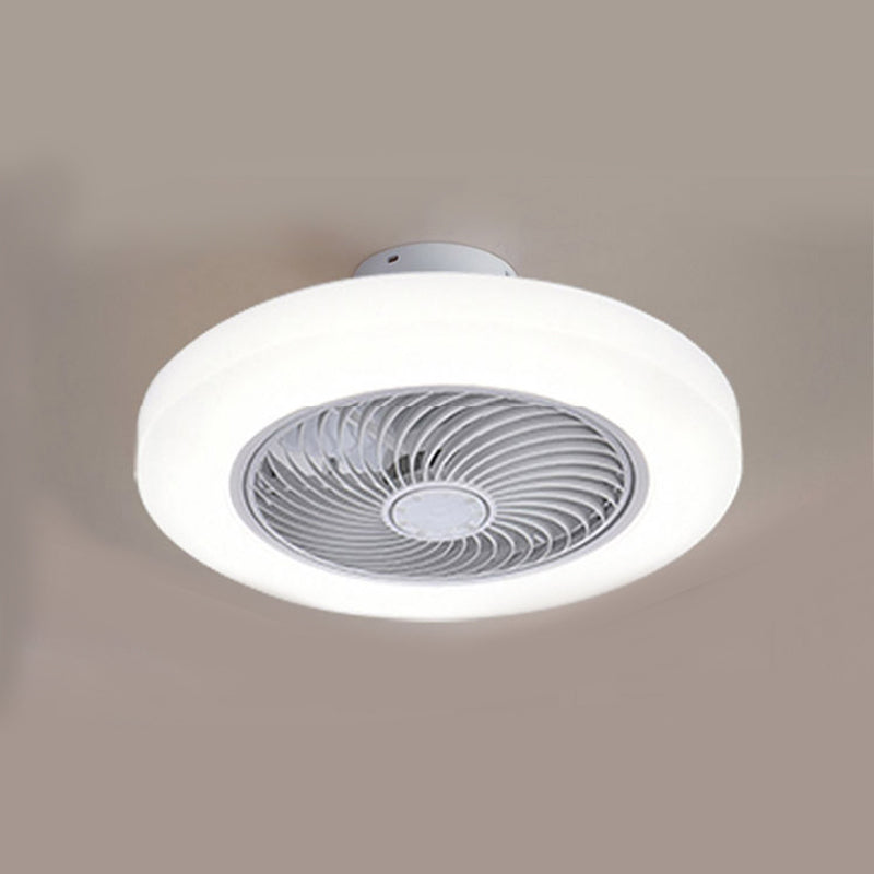 Acrylic Circular Fan Lamp Fixture Minimalism LED Semi Flush Mount Light for Bedroom