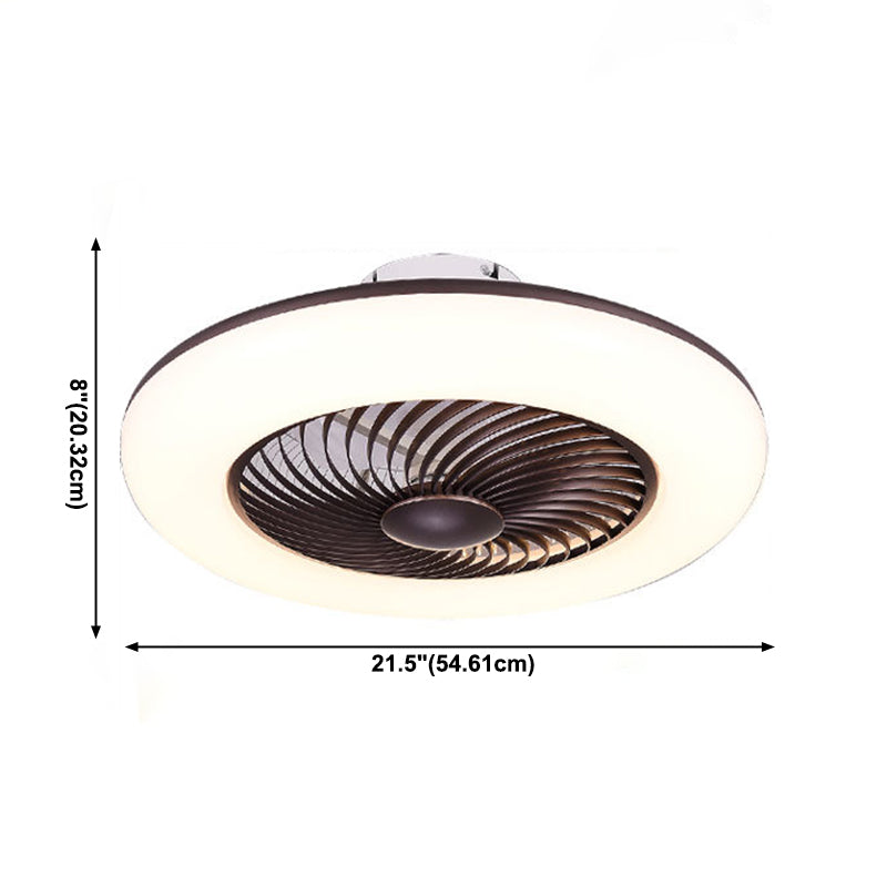 Round Fan Light Ceiling Fixture Macaron Acrylic Dining Room LED Semi Flush Light