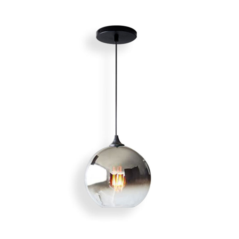 1 Light Globe Shaped Pendant Lamp with Lucency Glass Modern Suspension Lighting Fixture