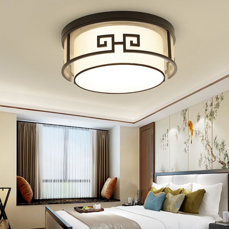 3/5 Heads Fabric Ceiling Lamp Chinese Style Flush Mount Lighting Fixtures for Living Room