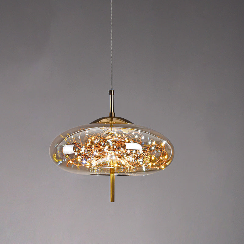 Contemporary Simplicity Farmhouse Ceiling Light with Unique Glass Shade