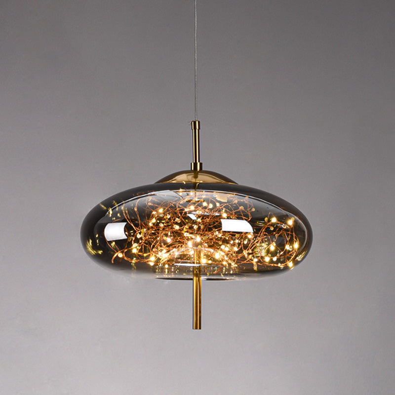 Contemporary Simplicity Farmhouse Ceiling Light with Unique Glass Shade