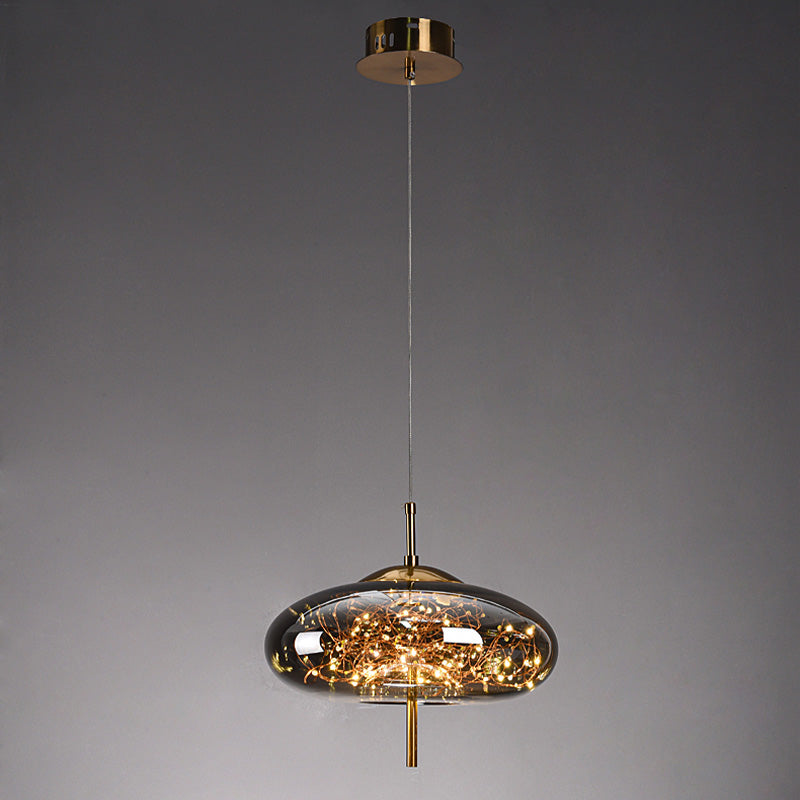 Contemporary Simplicity Farmhouse Ceiling Light with Unique Glass Shade