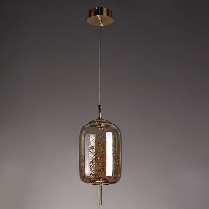 Contemporary Simplicity Farmhouse Ceiling Light with Unique Glass Shade