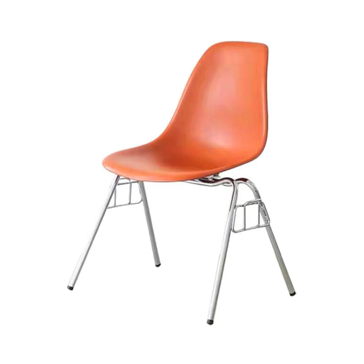 Minimalist Style Solid Back Plastic Chair for Home Use Stackable Armless Side Chair