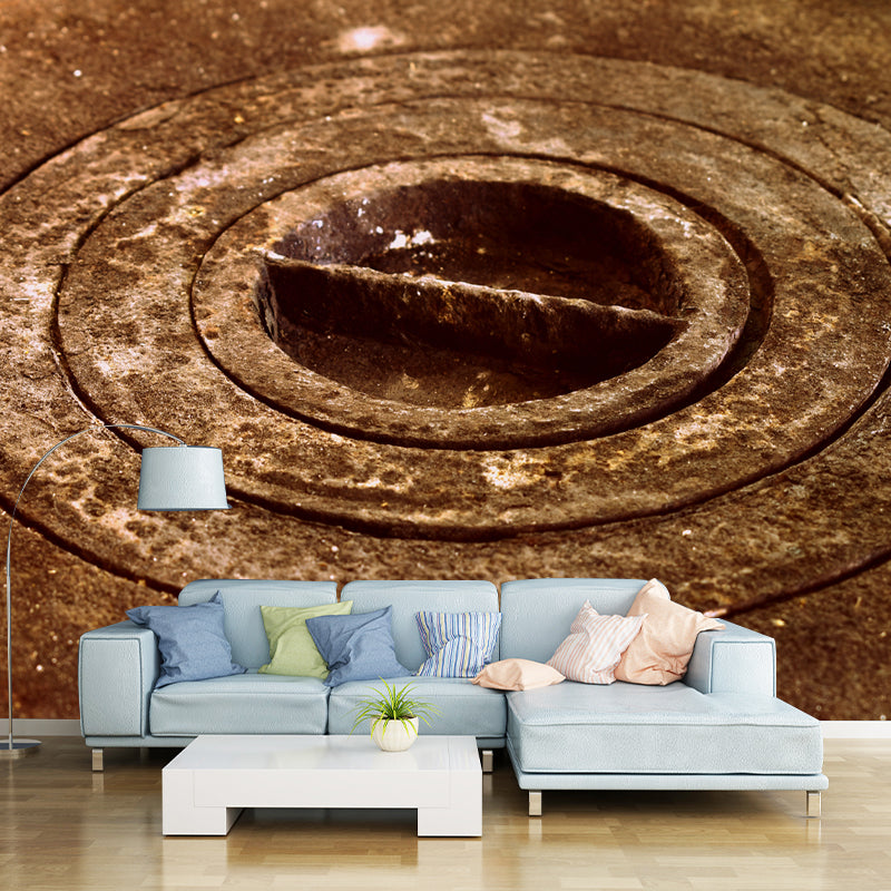 Industrial Style Rusty Metal Wall Covering for Living Room, Moisture Resistant