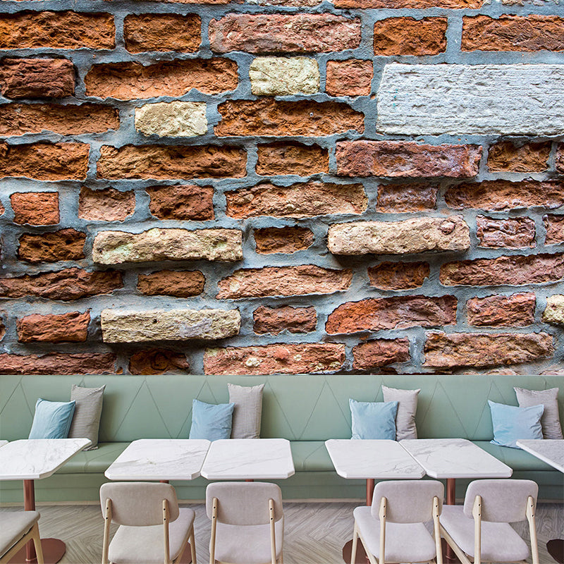 Brick Wall Mural Wallpaper Photography Mildew Resistant for Living Room Bedroom