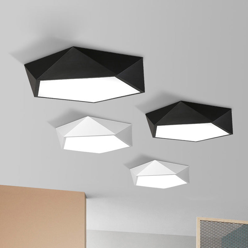 Moderno Concise LED Ceiling Light Lacquered Iron Geometric Flush Mount con Acrilico Shade