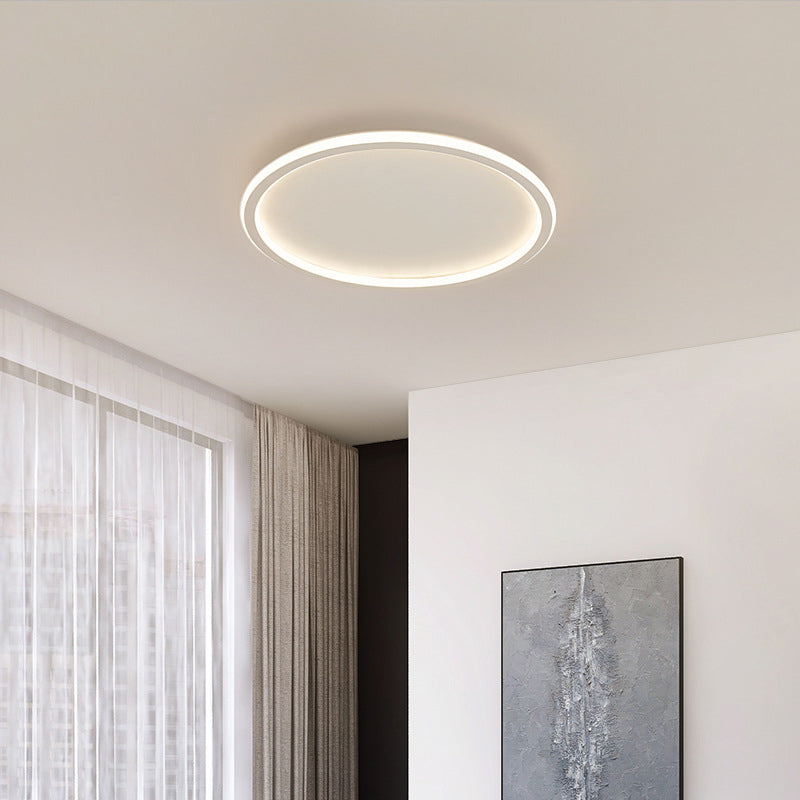 Modern Simplicity LED Ceiling Light Aluminium Circular Flush Mount with Silicone Shade